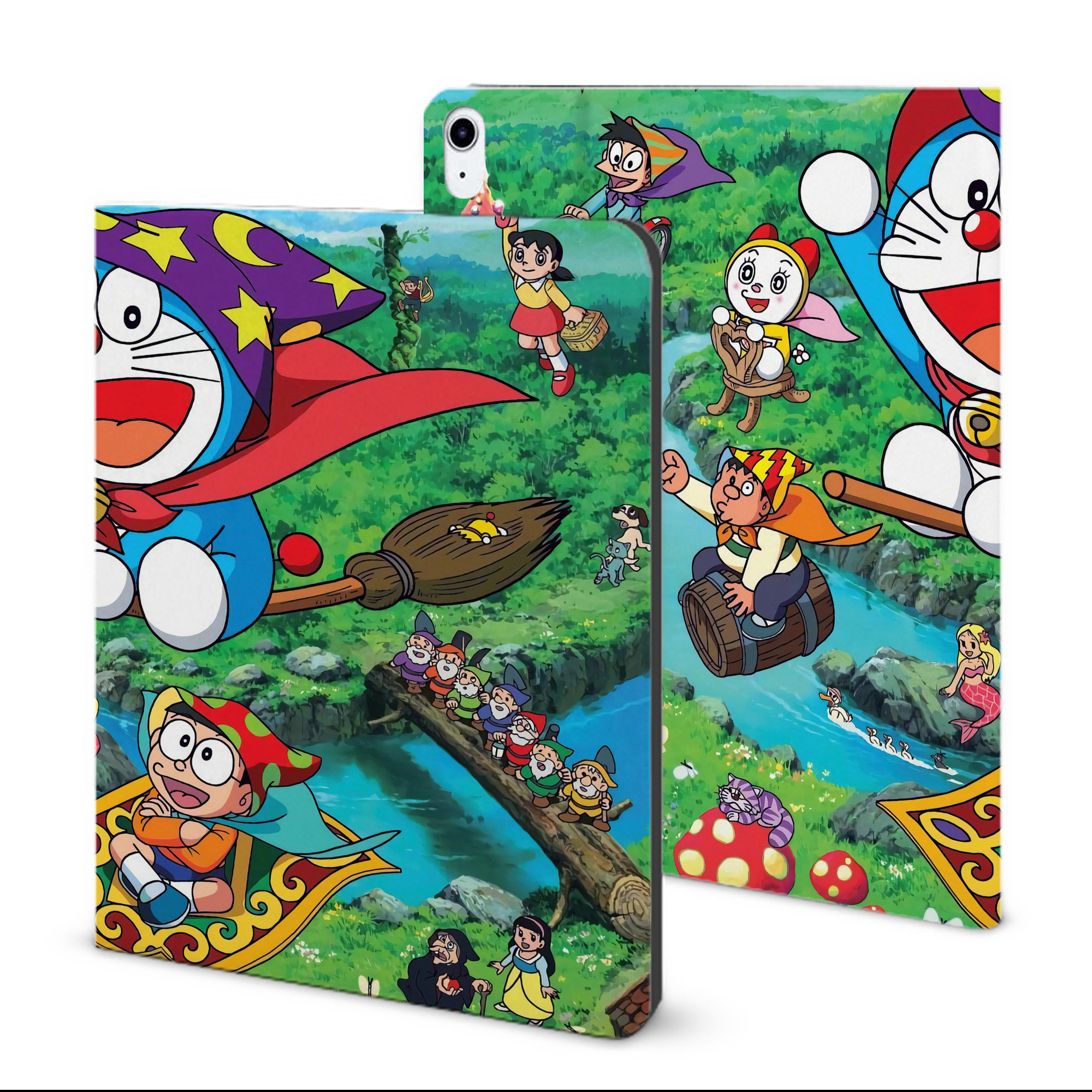 （画像用） ドラえもん Doraemon IPad ケース ブック型 PUレザー TPU 耐衝撃 軽量 薄型 ペン収納なし 全面保護 IPad 各モデル対応